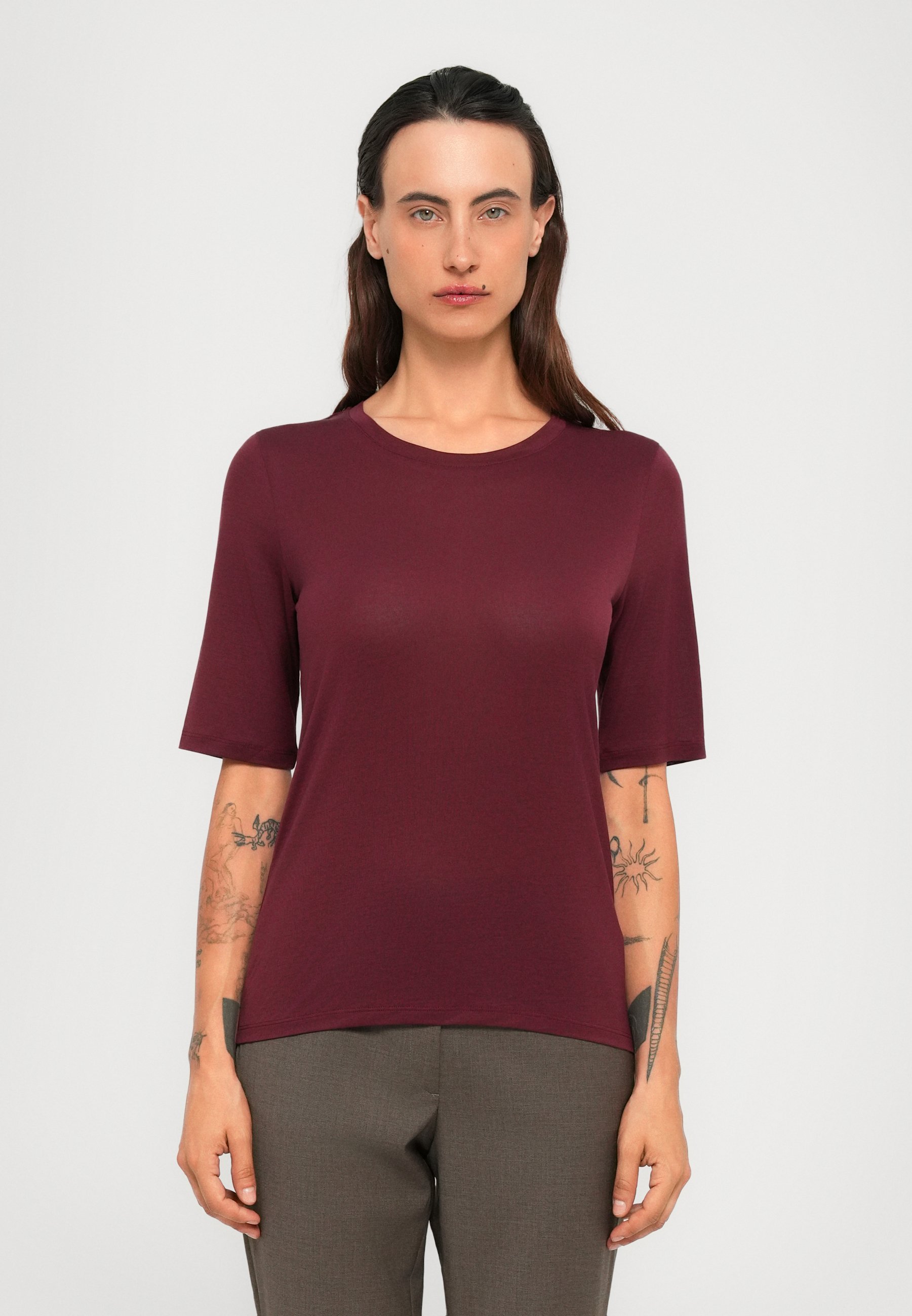 Filippa K ELENA T-shirt - Basic T-shirt - bordeauxrood