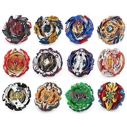 12 nieuwe draaitollen met 2 Burst Turbo-lanceerders, Arena-speelgoed, Gyro Pocket Box Pro (zwart) - Cadeau voor kinderen