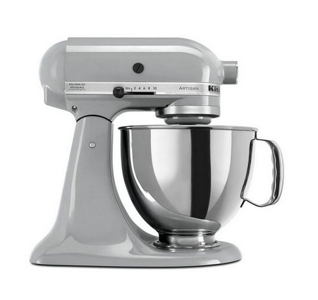Artisan 5 Qt. 10-snelheden staande mixer in metallic antraciet met platte klopper, garde en deeghaak.
