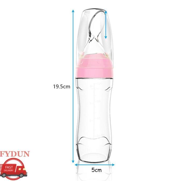 FYDUN Silicone Feeding Bottle, Compressed Silicone Baby Bottle, Blue