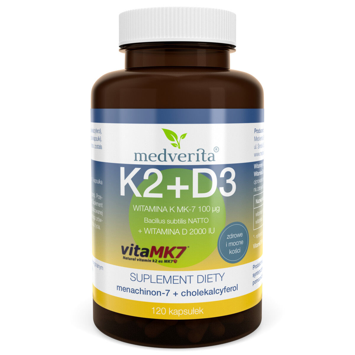 Medverita Vitaminas K2 MK-7 100 ug + D3 2000IU