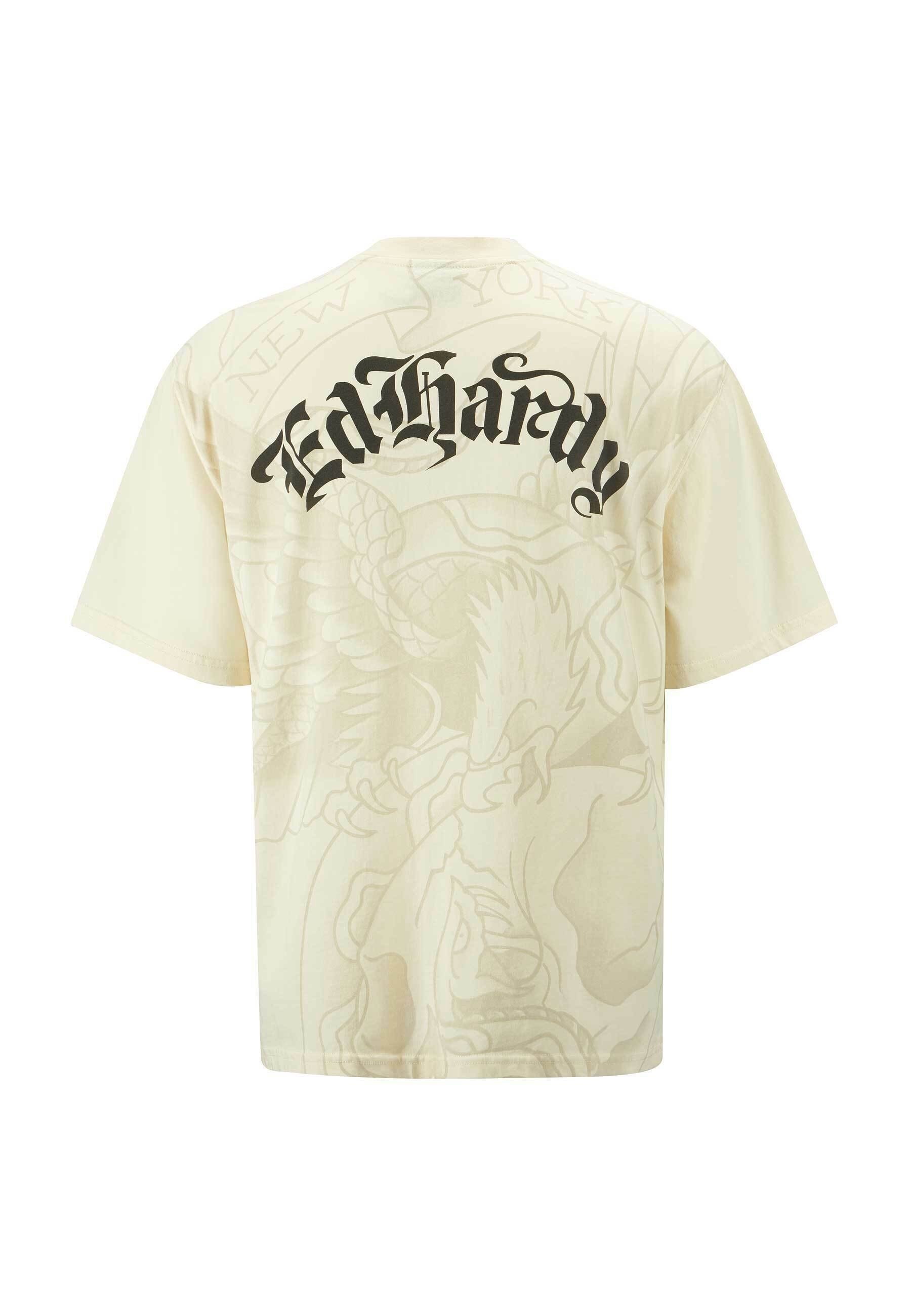 Ed Hardy T-shirt met print - beige