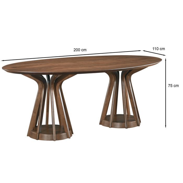 Mesa de comedor rectangular – STENNE – acabado nogal – 200x110 cm