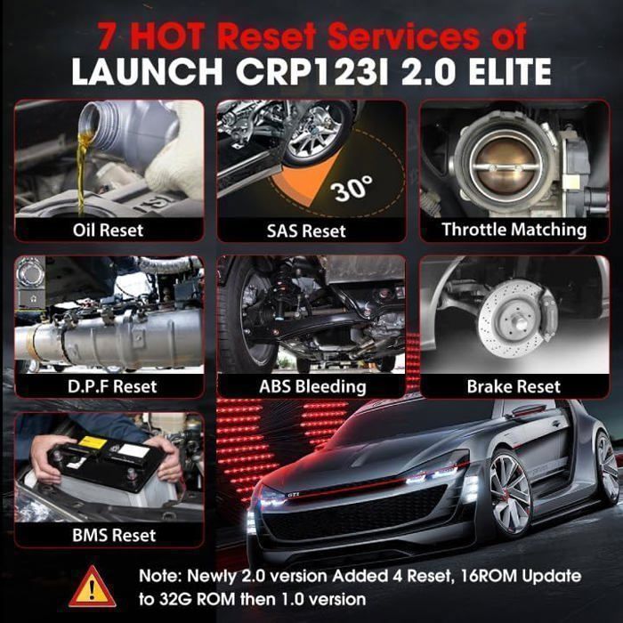 2026 LAUNCH CRP123i V3.0 Elite Multi-Brand Autodiagnoseapparaat, ENG/ABS/SRS/AT 4-systeem, 7 resetfuncties