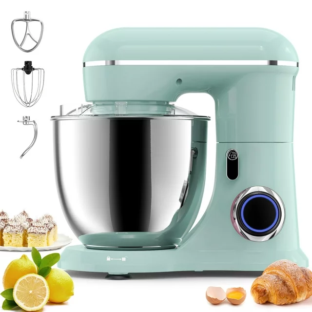 Samsaimo Staande Mixer, 6,5 liter, 660 W, 10 snelheden, Kantelbare Kop, Keukenmixer met Kom, Deeghaak, Klopper en Garde, geschikt voor de meeste thuiskoks