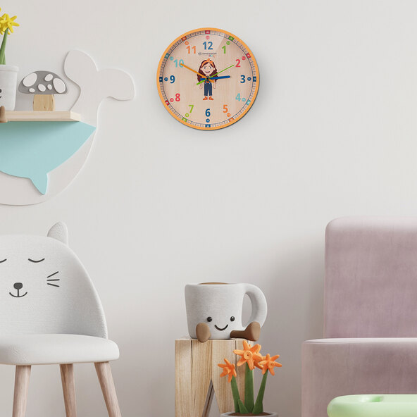 Kinder-Wanduhr, orange