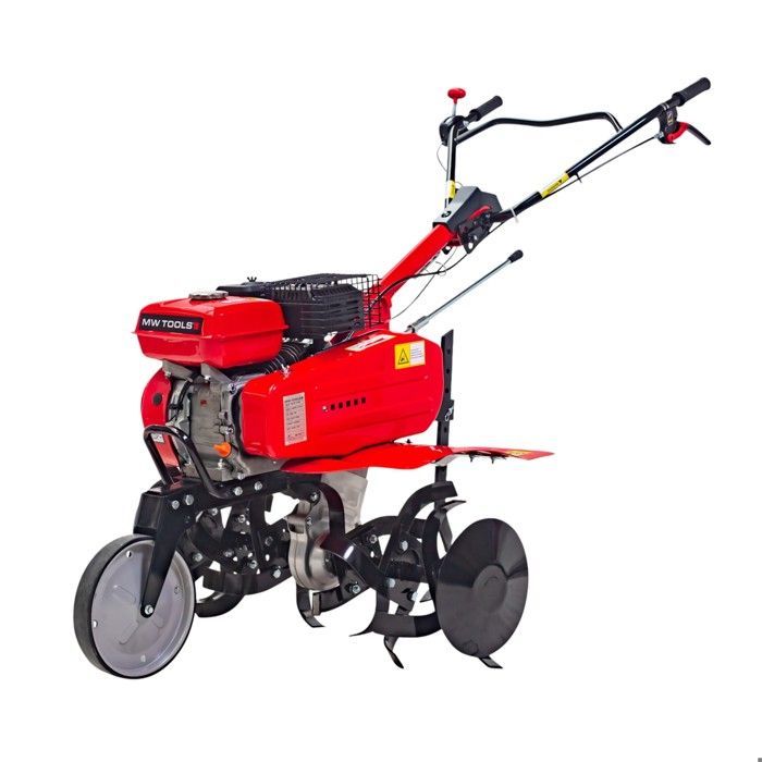 Motocultor de gasolina MW Tools MFR750B de 7 CV con transmisión por correa, 3 velocidades y ancho de trabajo de 55 y 75 cm.