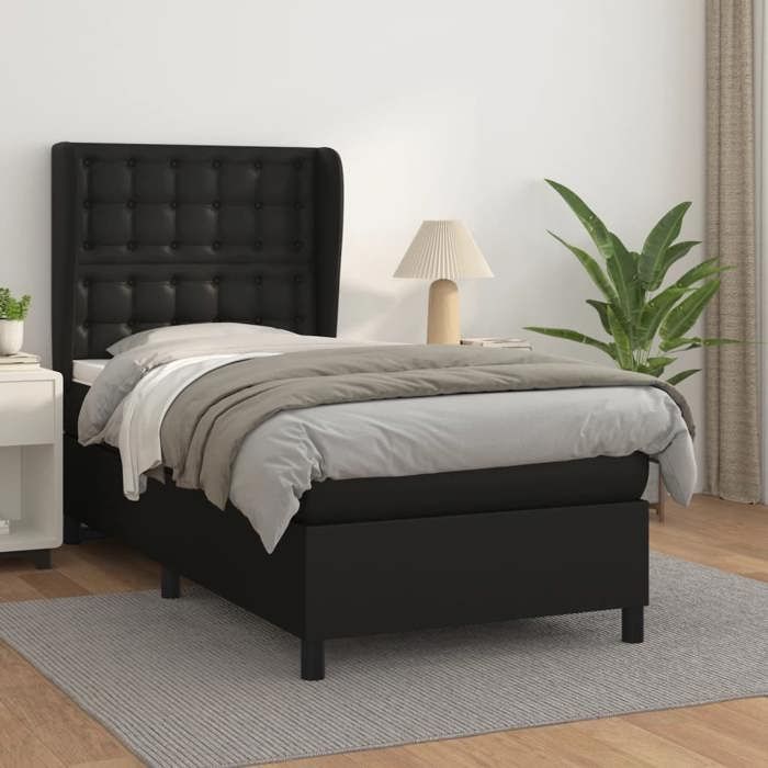 Rete a doghe con materasso - Maison Exclusive - Nero - 80x200cm - Massimo relax