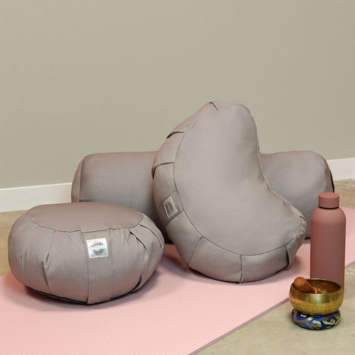 Cojín, rollo de meditación, yoga - 24 x 64 cm - Morado - Vivezen