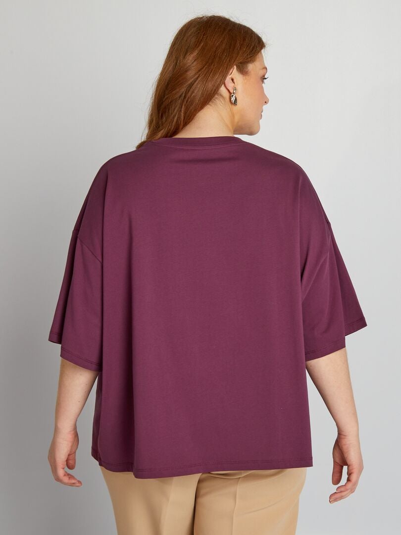 Camiseta de cuello redondo 'Kiss' - MORADA