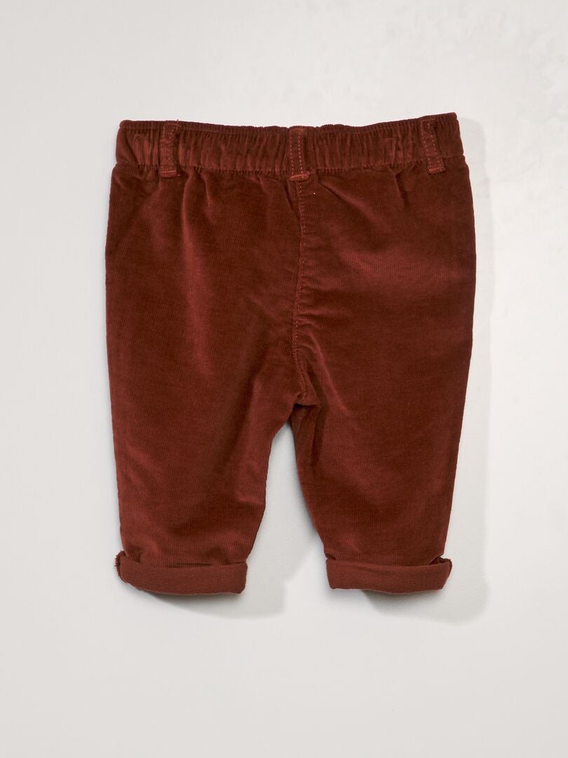 Corduroy Paperbag Broek - BRUIN