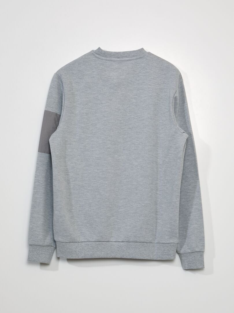 Katoenen piqué sweatshirt - GRIJS