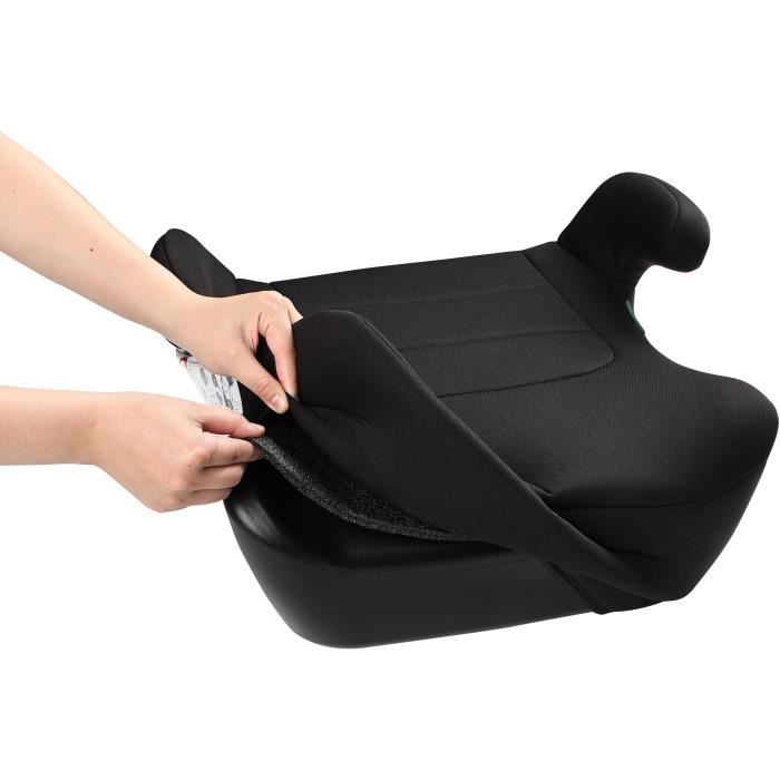 Siège réhausseur auto - BBGO - Kissyrider - 6 à 12 ans - I-SIZE 125-150 cm - Ceinturé - Noir - Déhoussable et lavable