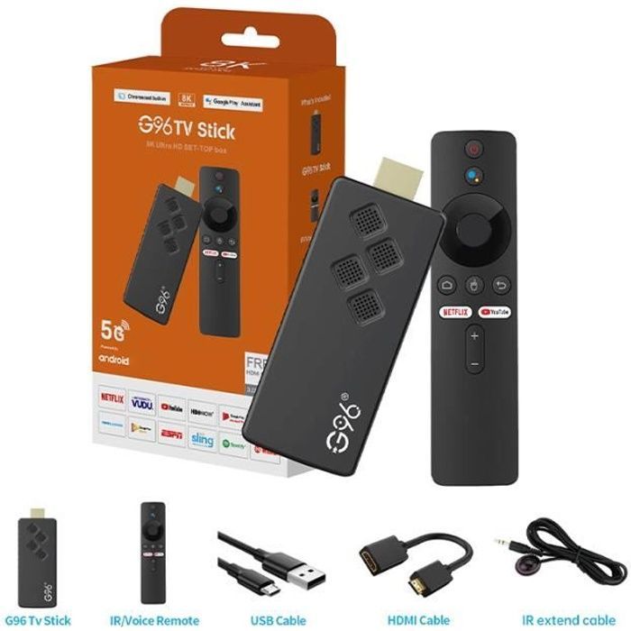 G96 H313 TV Stick TV box 2G + 16G HD multimedia TV box 2.4G WIFI dual band Android Voice remote control