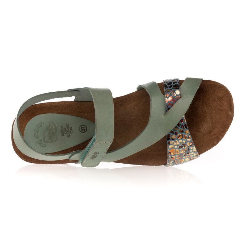 Grønne sandaler / sko med åpen tå til dame