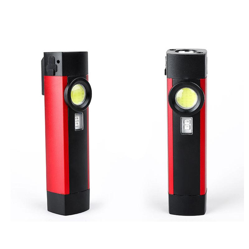 Linterna LED COB superbrillante, luz de trabajo recargable por USB, luz blanca, roja, UV, magnética, con batería incorporada.