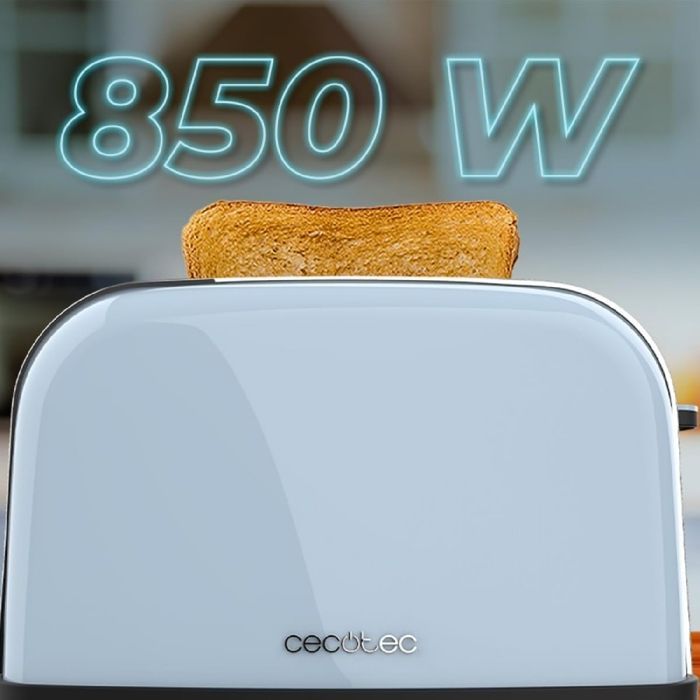 Cecotec Grille-pain vertical Toastin' time 850 Inox, 850 W de puissance, Double fente longue et large de 3,8 cm