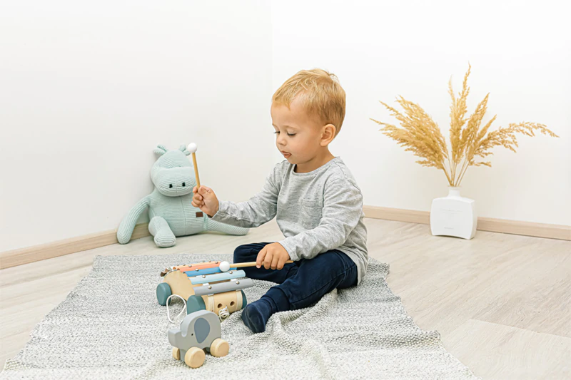 Zopa houten dier, houten dier op wielen