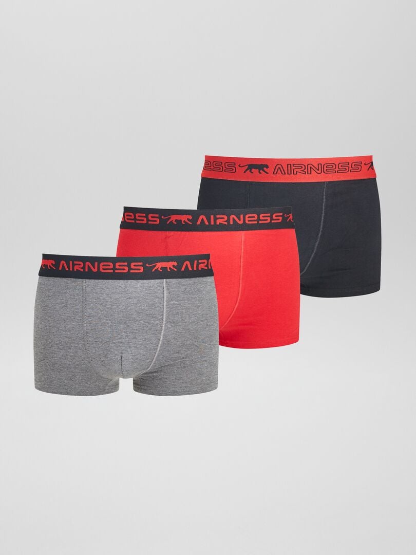 Conjunto de 3 calzoncillos bóxer 'Airness' - ROJO