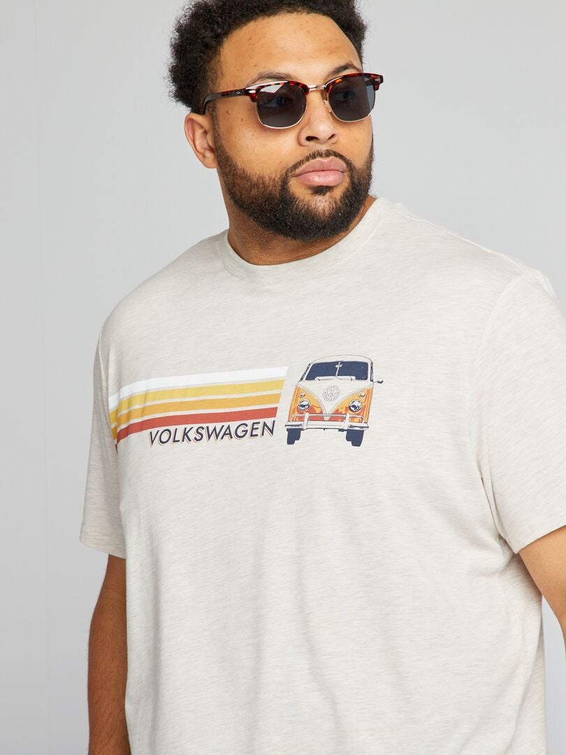'Volkswagen' T-shirt met ronde hals - BEIGE