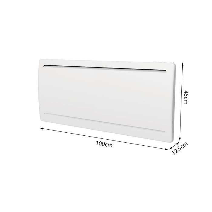 Radiador eléctrico fijo de inercia seca cerámica OCEANIC Rubis de 2000 W - Diseño curvo - Blanco - NF
