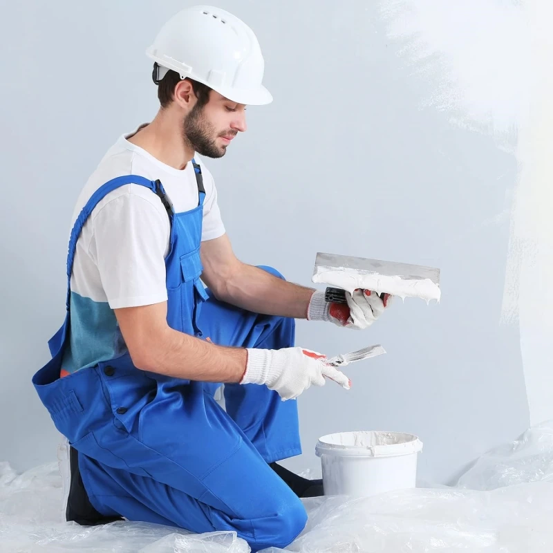 Flat Hand Plaster Trowel Dry Wall Paint Concrete Repair Construction Tools Carbon Steel Panel with Rubber Grip Hand Tools