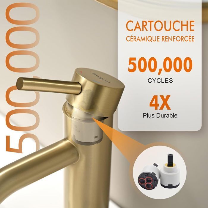 Grifo monomando para baño con rociador extraíble y mezclador cerámico silencioso para lavabo.
