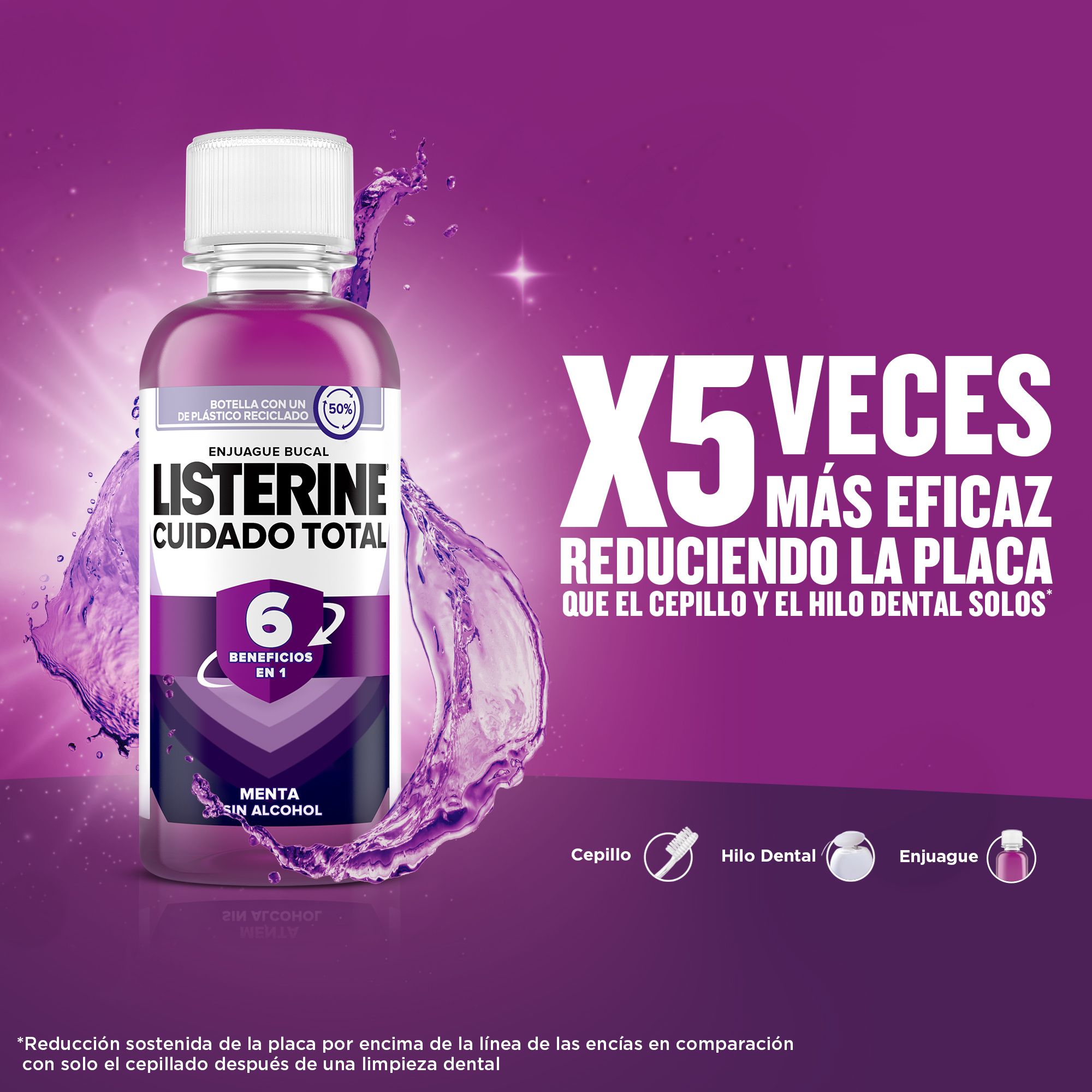 Total Care piparmētru garšas mutes skalošanas līdzeklis Mutes skalošanas līdzekļi un skalošanas līdzekļi