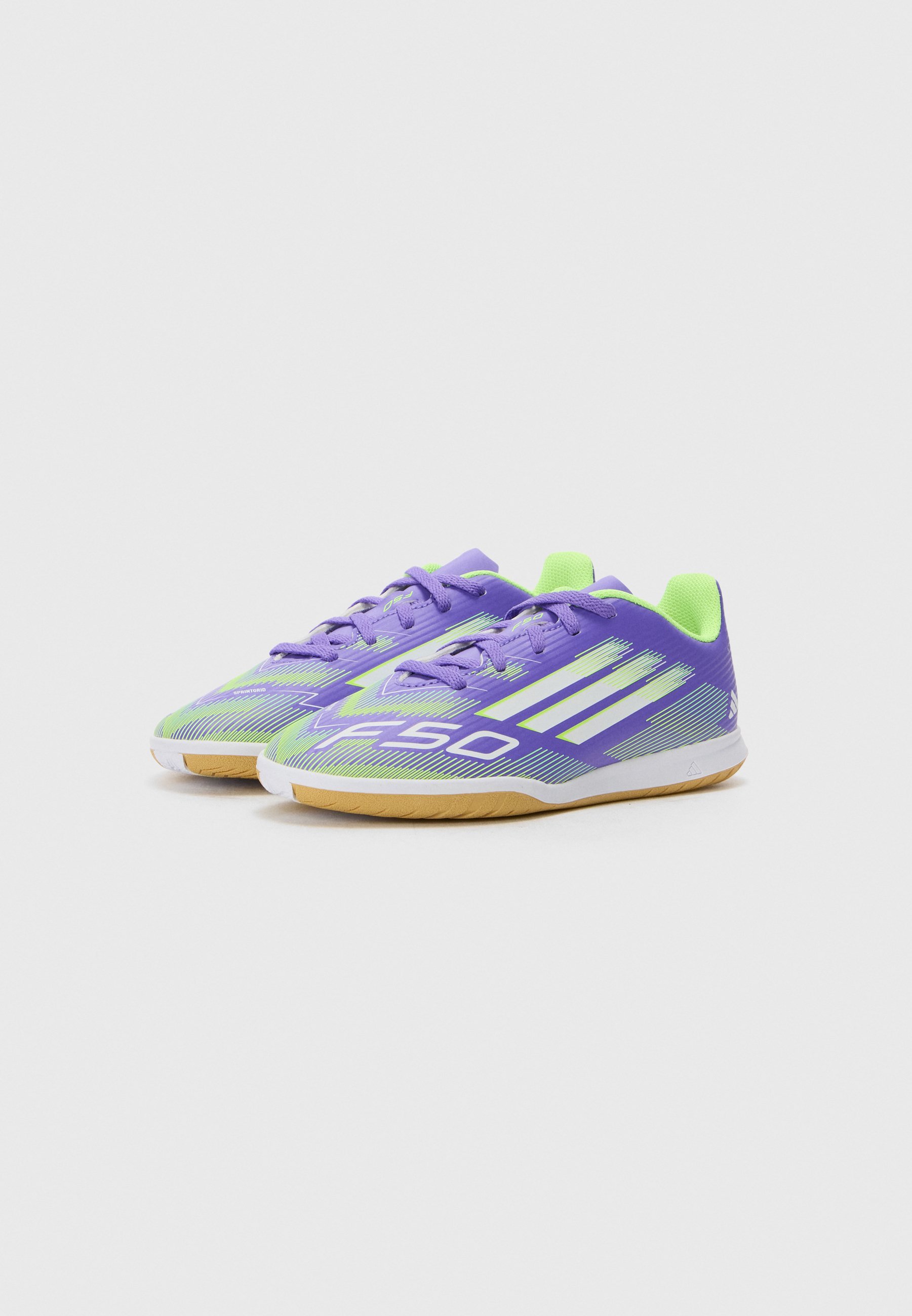 adidas Performance F50 CLUB UNISEX - Zaalvoetbalschoenen - paars/wit/helder citroengeel