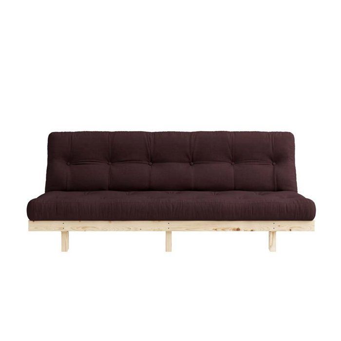 Banquette convertible futon LEAN bois de pin coloris marron 130x200 cm