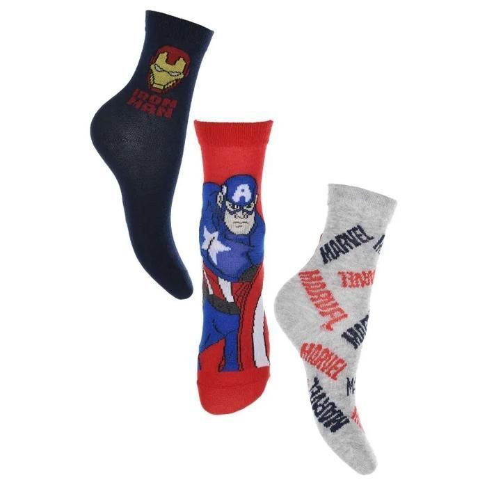 Conjunto de 3 pares de meias infantis MARVEL 