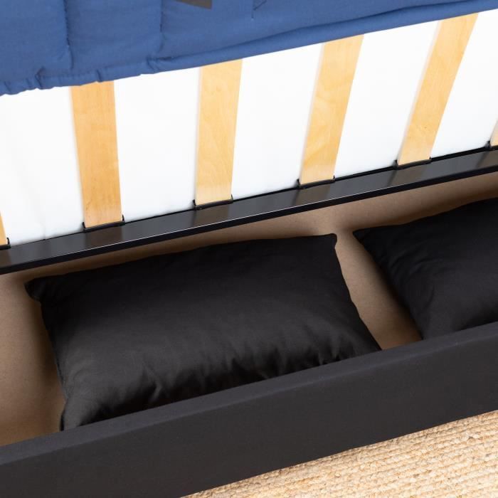Sofá cama de 3 plazas con sistema clic-clac - Tela con estampado de bikini azul - 190 x 92 cm - DREAM - Estilo contemporáneo