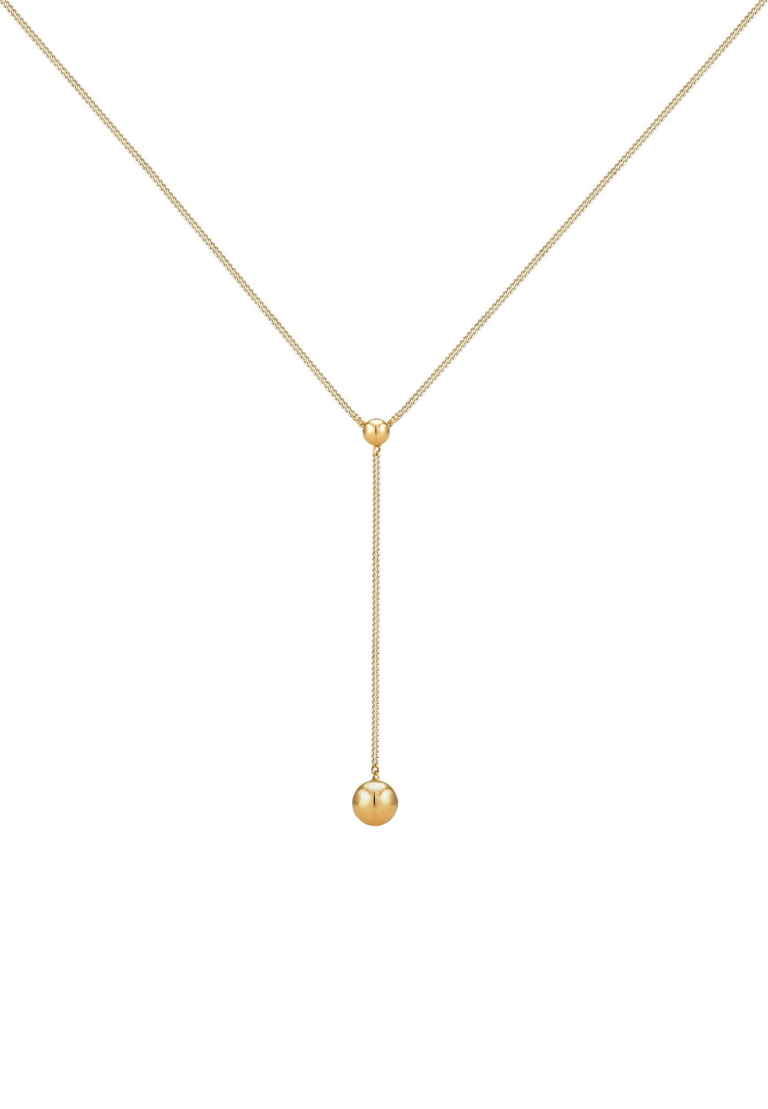 Elli Y-Chaîne Sphère Pendentif Filigrane Collier Femme - (925/1000) Argent Plaqué Or