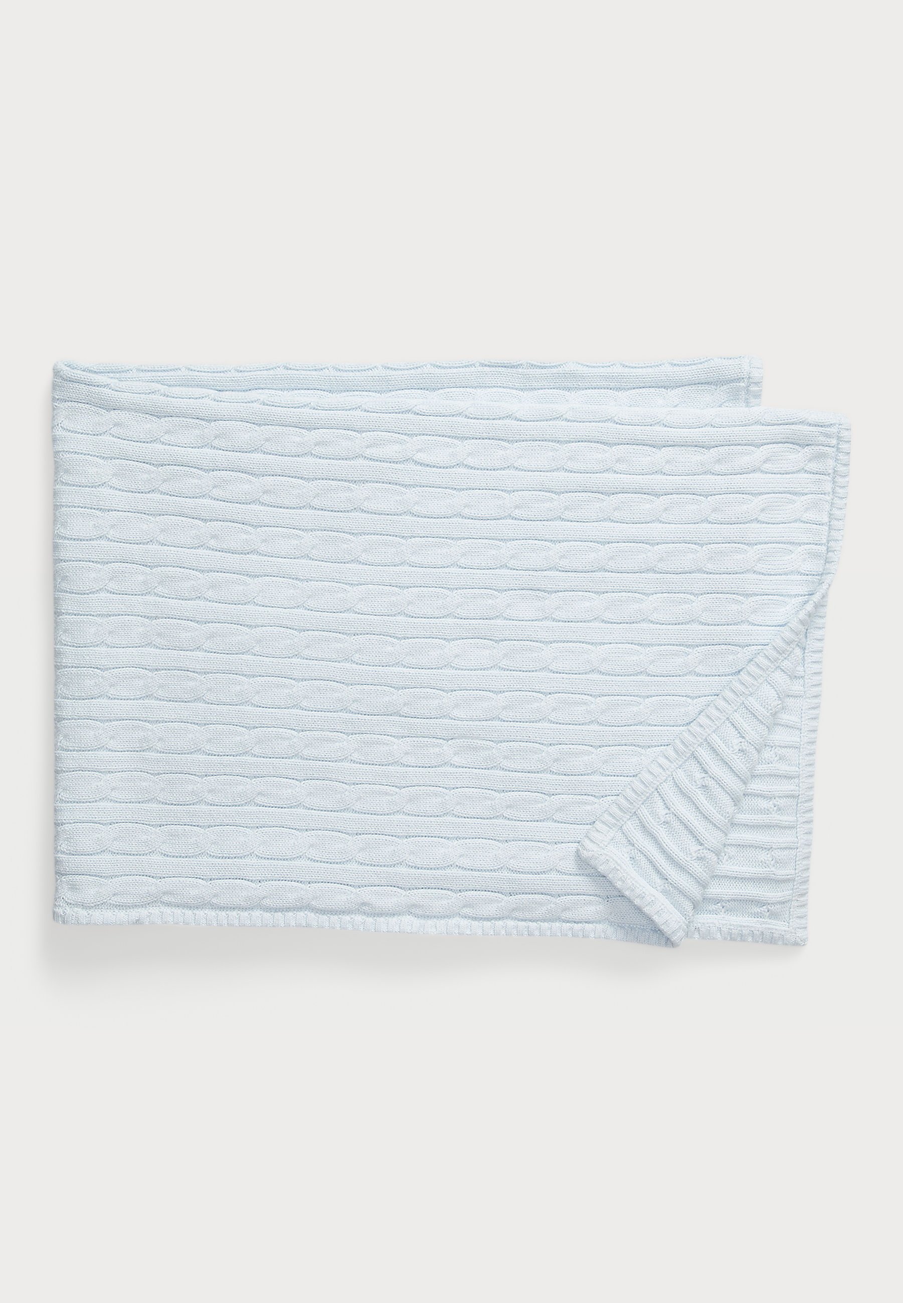 Couverture bébé Polo Ralph Lauren à torsades - Bleu perle