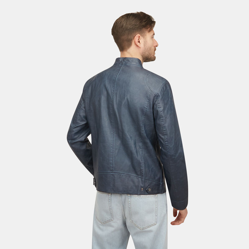 Giacca biker da uomo effetto pelle