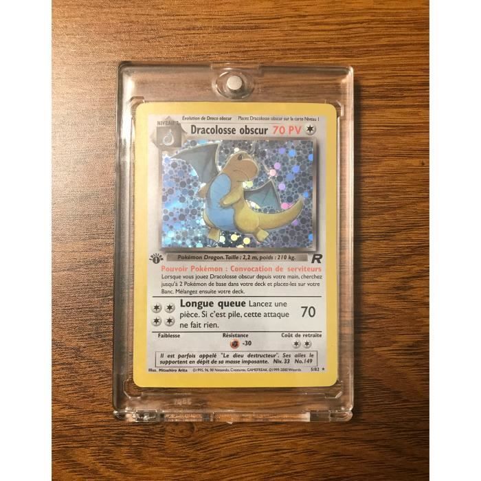 Carte Pokémon Fanmade Dracolosse obscur Dragonite Edition 1 Holographique 2/102 Teamr Rocket Near Mint Boite cadeau