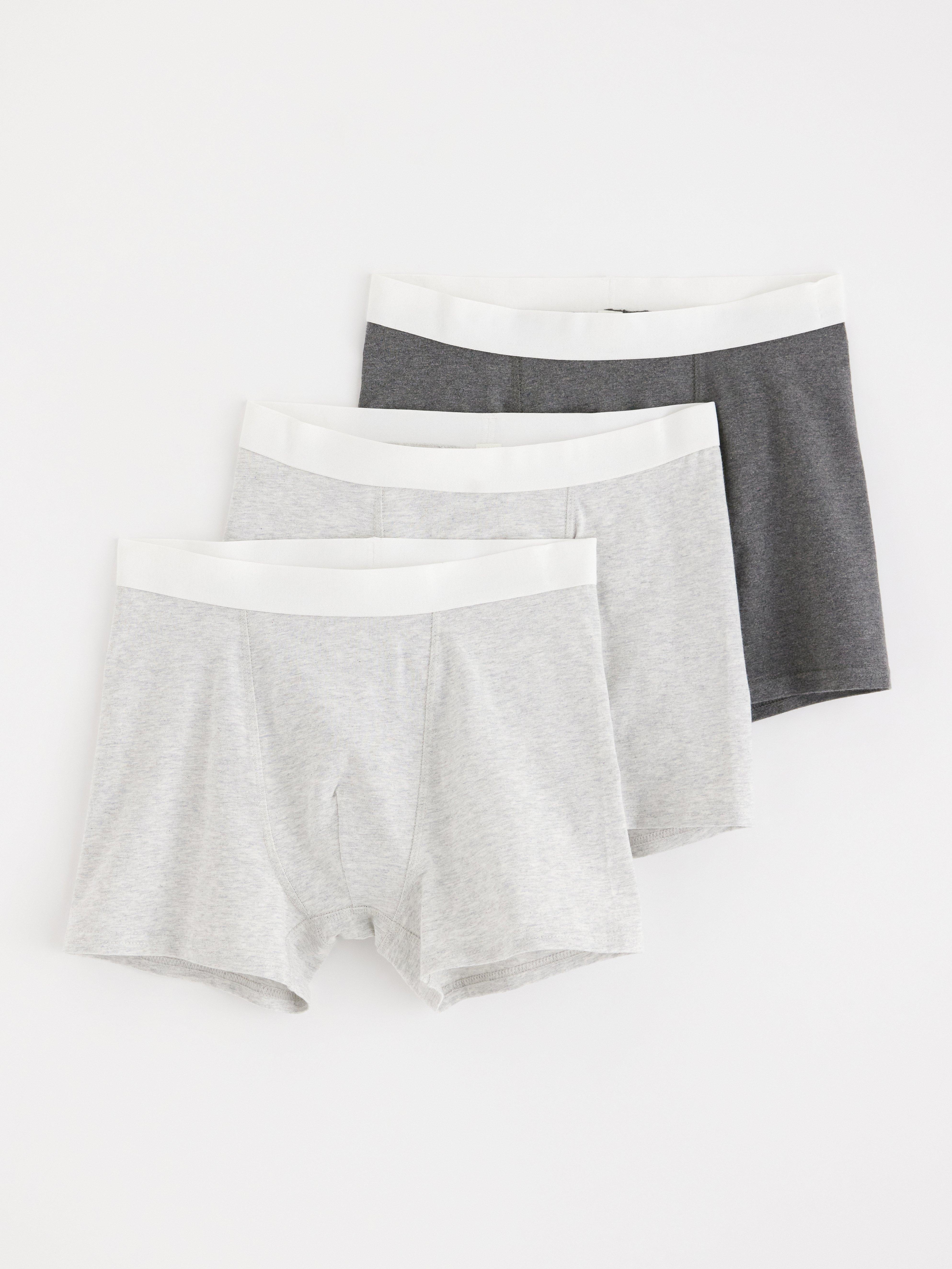 3-pakning boksershorts Lysegrå Melange