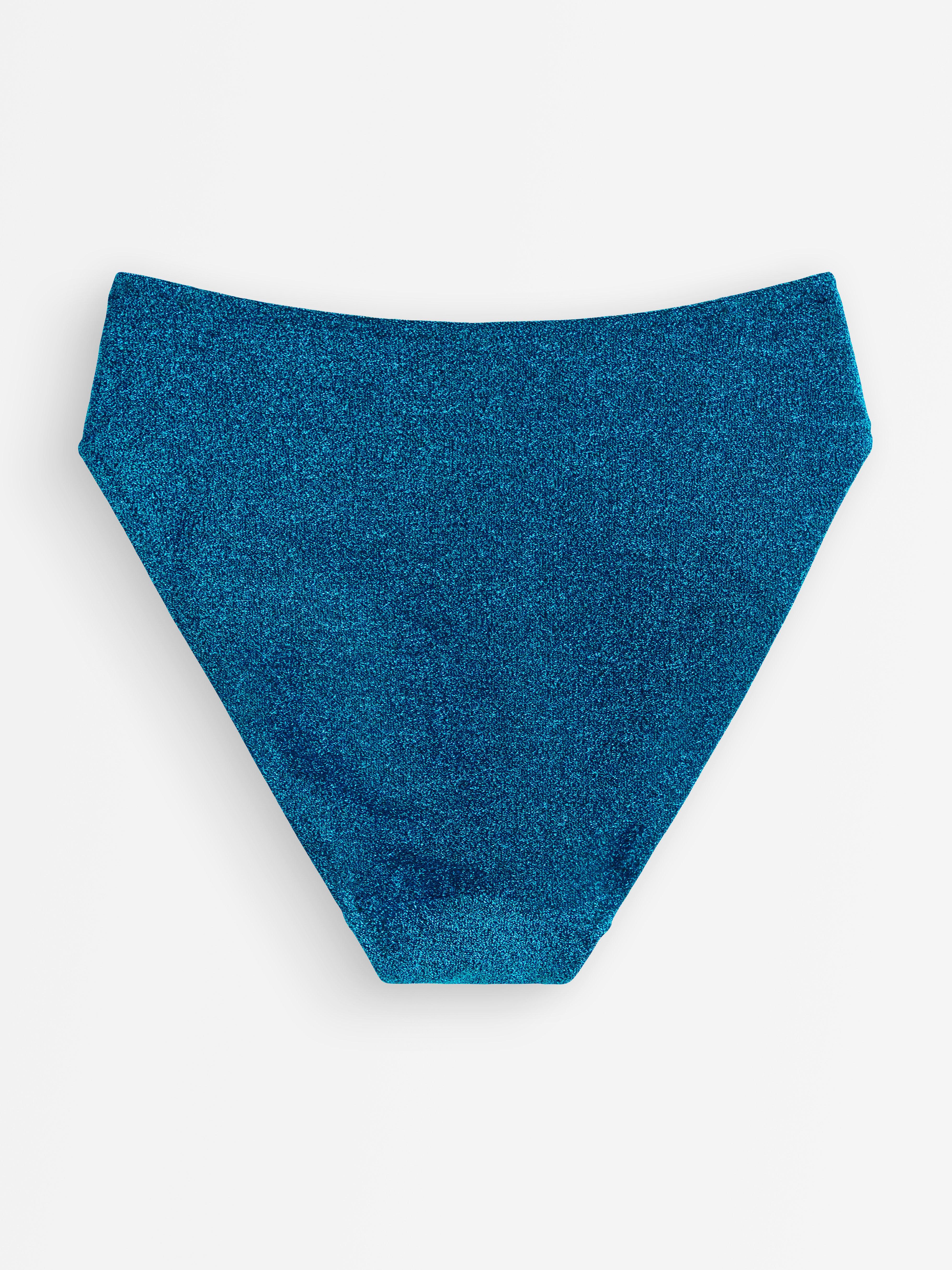 Slip de bikini Högmidjad cu lurex Dark Aqua
