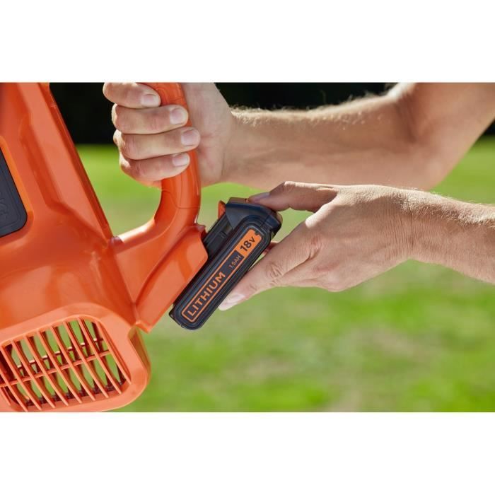 BLACK+DECKER Cordless Axial Blower - BCBL200L-QW - 18V - Airflow of 580m³/h + With 18V - 2Ah Battery and 2Ah Charger