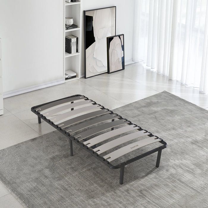 Sommier Morpholattes 90x190cm |5 zones de maintien| Résistant et confortable | Latte extra larges flexible | Montage rapide
