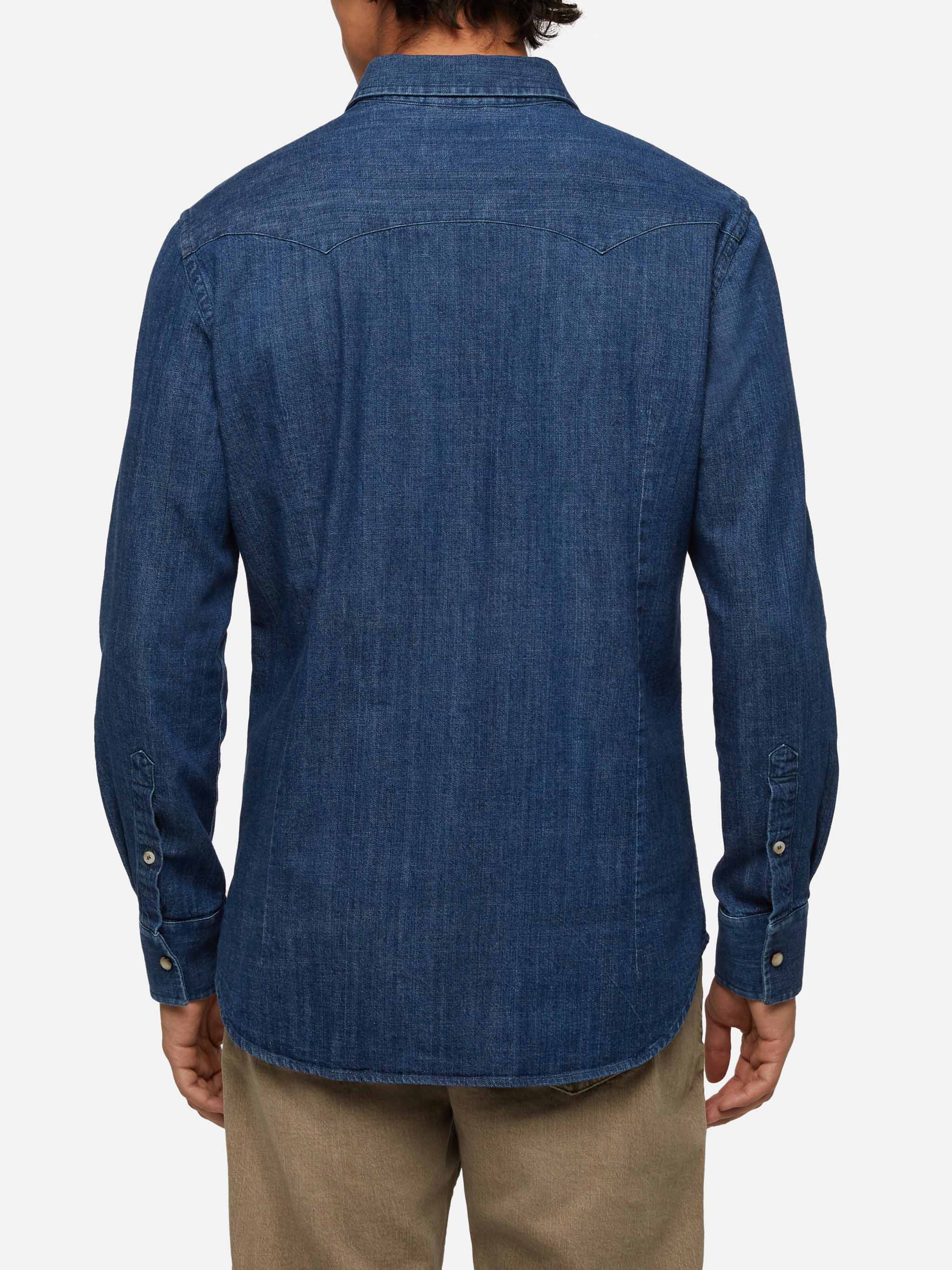 Greg denim shirt met kippenpootjes als bovenkant