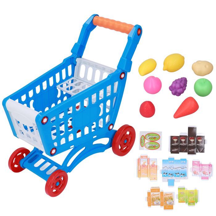 Juego de carrito de la compra infantil, juguetes educativos para niños, juego de comida para el desarrollo