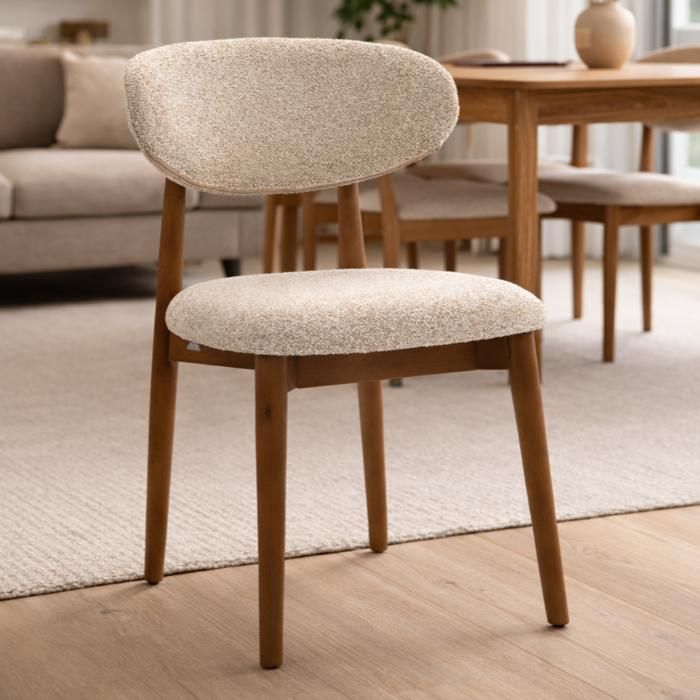 Milton & Oldbrook Chaise de Salle à Manger Alaro Sable - Bois - 2 Pièces
