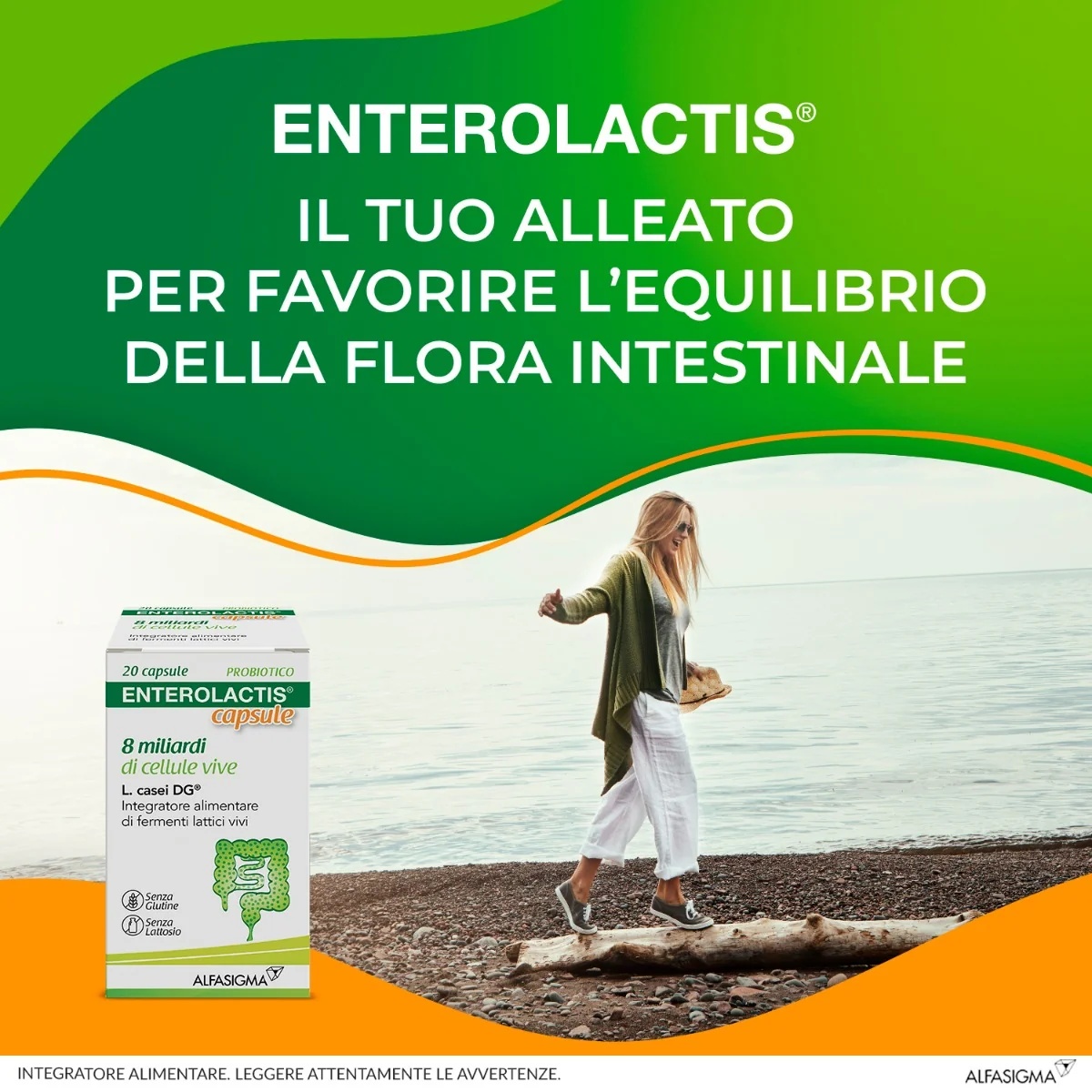 ENTEROLACTIS Enterolactis 20 capsules 300 mg Voedingssupplement met melkzuurfermenten voor volwassenen Probiotische werking