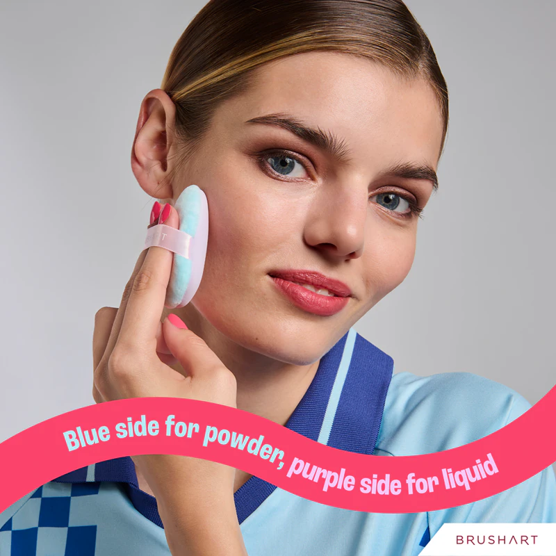 BrushArt Accessories 2-in-1 Puuteri- ja meikkipuffisetti, puuteri ja meikkipuffi