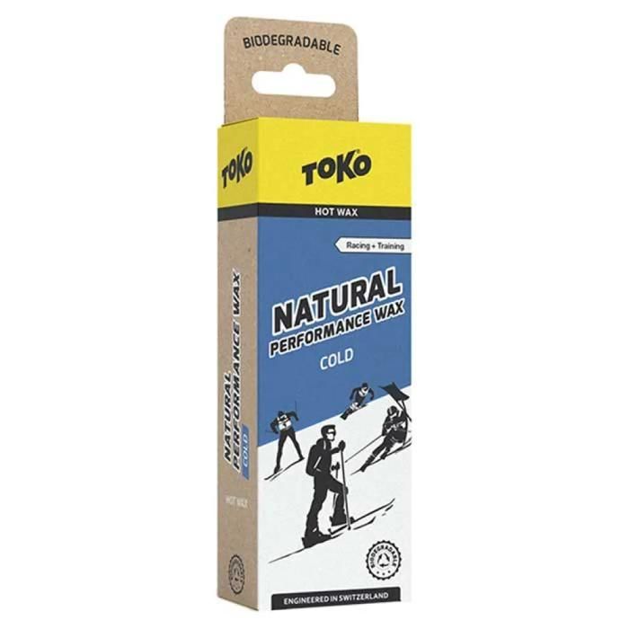 Cire chaude skis et snowboard - TOKO - Natural Performance Wax - Biodégradable - Sans PFC - Bleu 120g