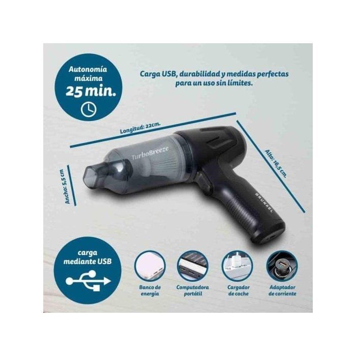Car vacuum cleaner - GRUNKEL - Carforce2 - Black - Electric - 2-year warranty