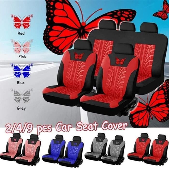 Funda para asiento de coche - Juego universal de fundas - Paquete de 4 - Gris - Malla de nailon y esponja