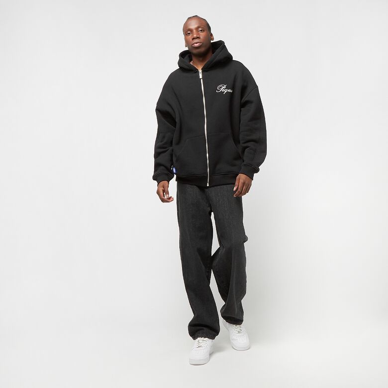 Hoodie met rits en handgeschreven logo