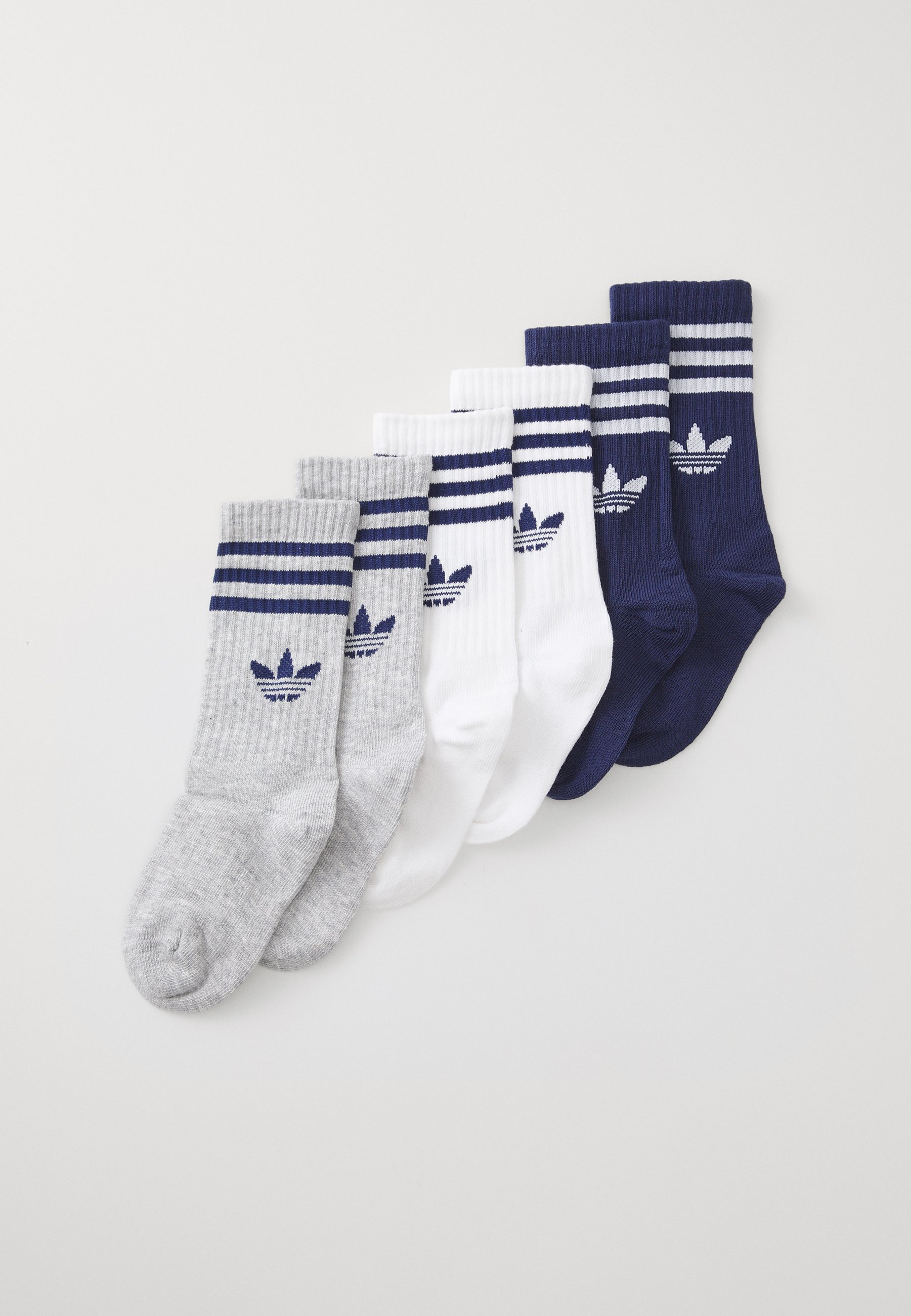 adidas Originals CREW UNISEX LOT DE 6 - Chaussettes - blanc/gris clair chiné/bleu foncé